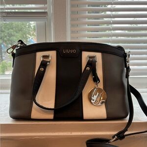 Liu Jo Two-Tone Black and Cream Satchel